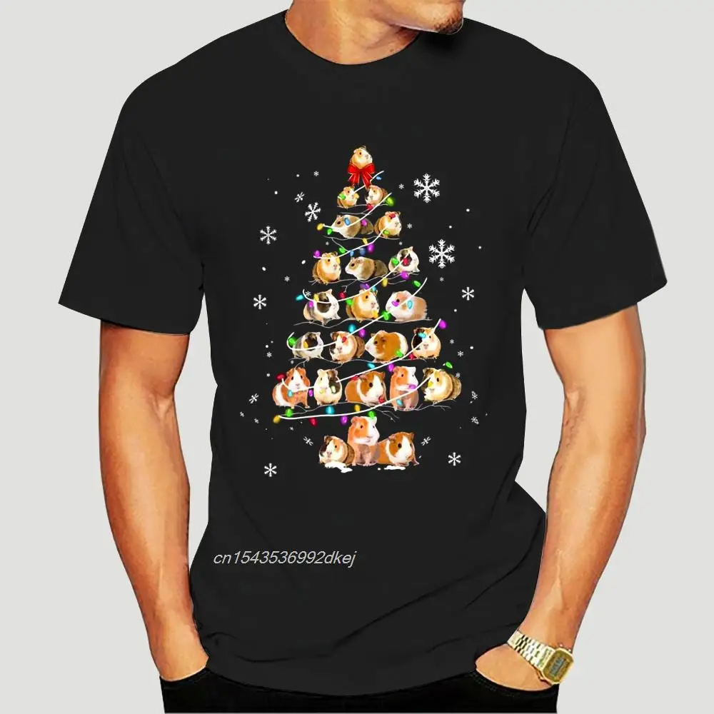 

Men Funny T Shirt Fashion Tshirt Guinea Pig Christmas Tree Snowflake Version Women t-shirt 1079A
