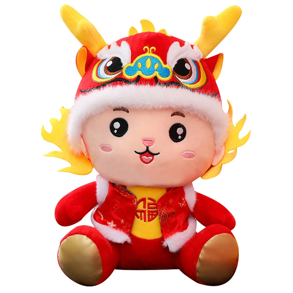 

Plush Figure Toys Dragon Stuffed Indoor Interior Decoration Home Animal Pp Cotton Mascot Decorative Chinese