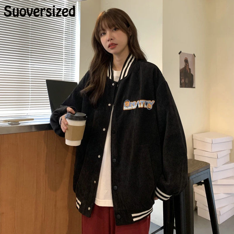 

Куртка-бомбер женская с вышивкой, элегантная однобортная тонкая свободная бейсбольная куртка в стиле пэчворк, в винтажном стиле, на весну