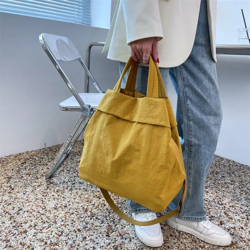 New Canvas Nylon Cloth Women Large-capacity Handbag Portable Ultra-light Student Class Shoulder Bag Casual Fashion Messenger Bag