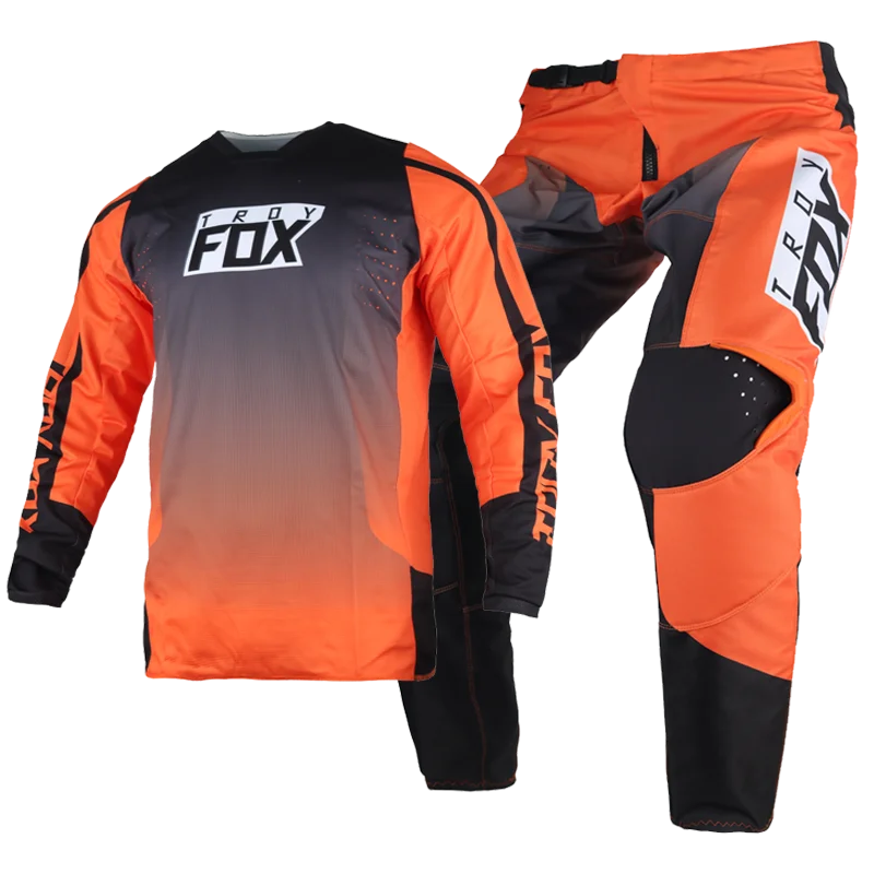 2023 Motocross Downhill Bike Off-road Dirt Racing Gear MX Set 180 Leed Jersey Pants Combo Orange Suit