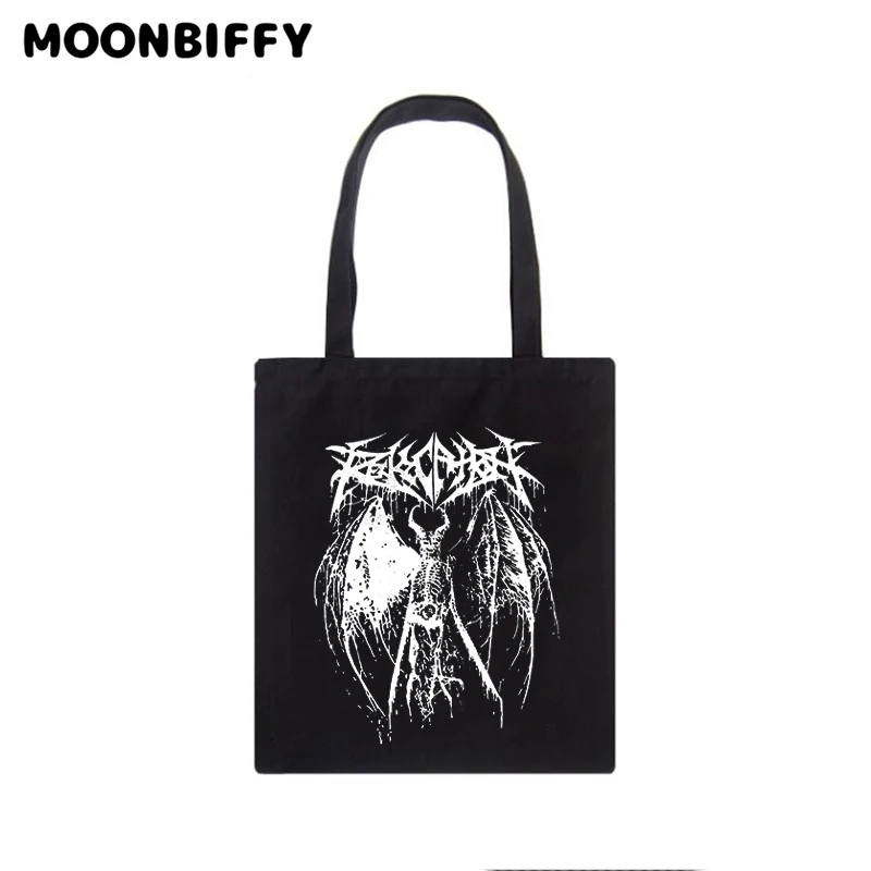 

Gothic Devil Canvas Bag Casual Punk Large Capacity Ulzzang New Harajuku Shopper Bag Dark Women Bag Hip-hop Women Shoulder Bags