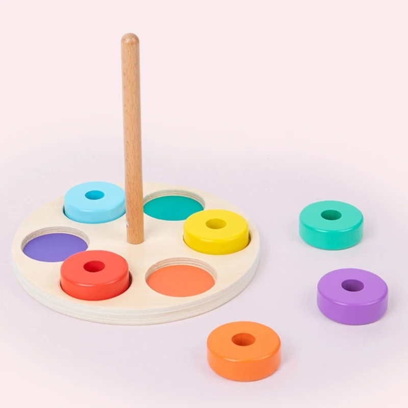 Детский штабелируемый блок деревянная игрушка-головоломка для малышей мелкая