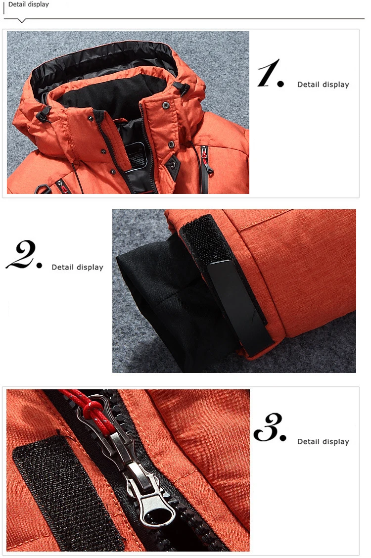 men's parka jacket -20 Degree Winter Parkas Men Down Jacket Men Puffer Jacket Hooded Snow Outdoor Thick Warm Padded cotton coat