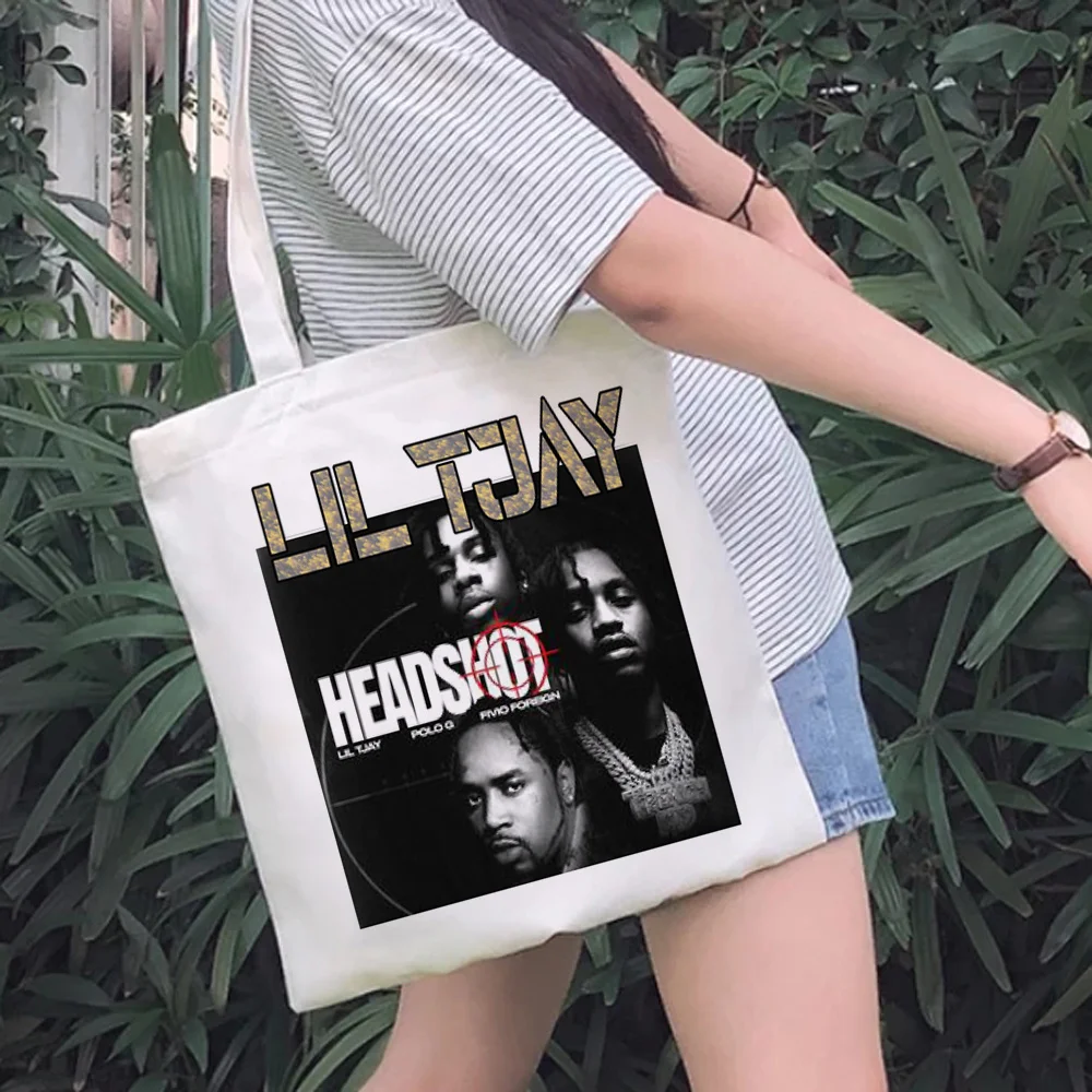 

Сумка для покупок из хлопка lil tjay, Женская Экологичная Холщовая Сумка, ручной мешок