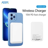 6097 portable powerbank 5000mah power bank magnetic wireless charger for iphone 13 12 pro max 8 plus xiaomi external battery