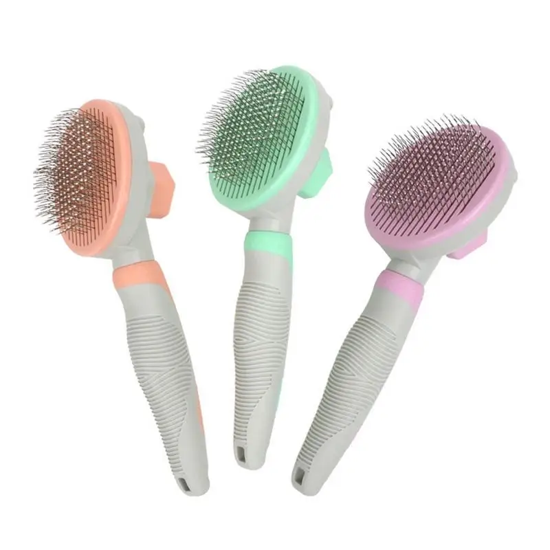 

Pet Grooming Brush Cat Slicker Brush For Shedding Self Cleaning Comb Removes Loose Underlayers For Puppy Kitten Massage Supplies