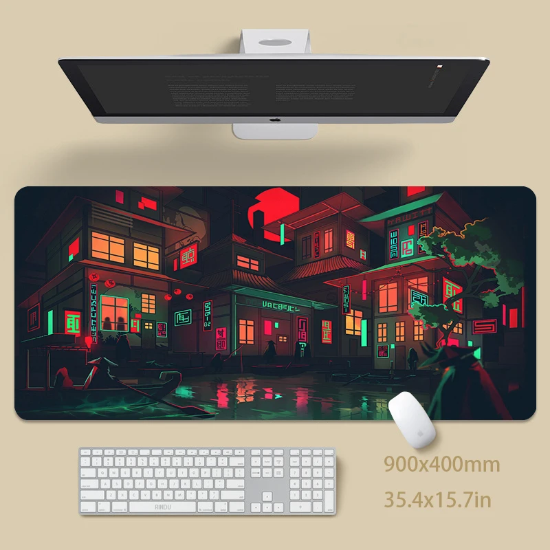 

Cyber City Locking Edge Mouse Mats Large Natural Rubber Mouse Pad Waterproof Mousepads Gamer Mousepad Desk Pads Keyboard Mat