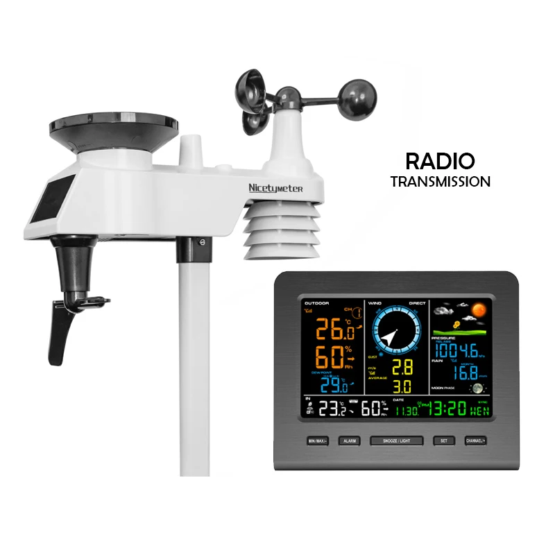 

Метеостанция NICETYMETER 0366 с Wi-Fi, уличный монитор для прогноза погоды, датчик давления воздуха в виде крыла и Луны, фраза