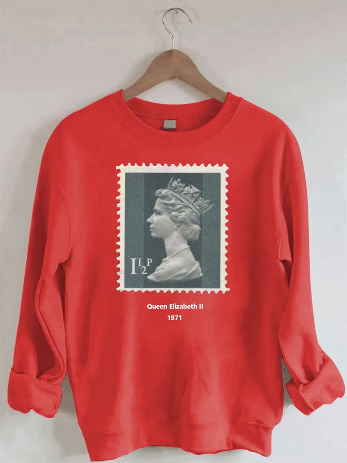

1971 Elizabeth II Memorial Stamp Vintage Sweatshirt