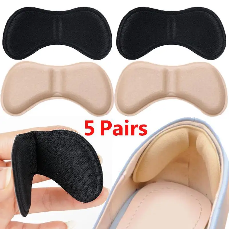 

5Pairs Heel Insoles Patch Pain Relief Anti-wear Cushion Pads Feet Care Heel Protector Adhesive Back Sticker Shoes Insert Insole