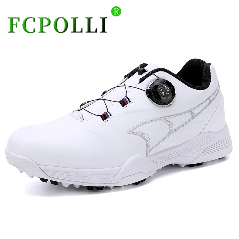

2022 New Men Gym Sneakers Black Leather Golf Training for Women Professional Quick Lacing Golf Shoes Men Women Walking Shoe