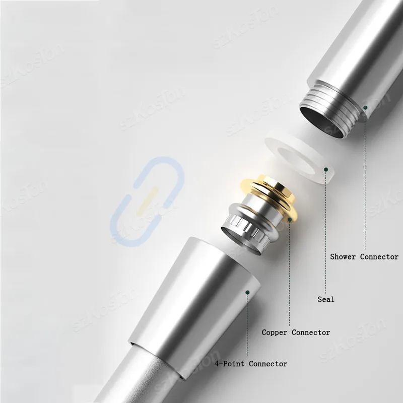 1/1 5/2 м ПВХ серебристый гладкий душевой шланг высокого давления для ванной