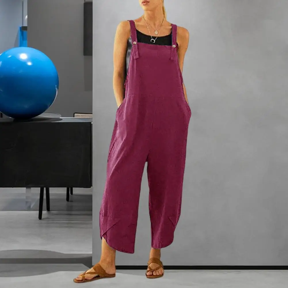 

Стильные сиамские брюки однотонные удобные летние женские комбинезоны