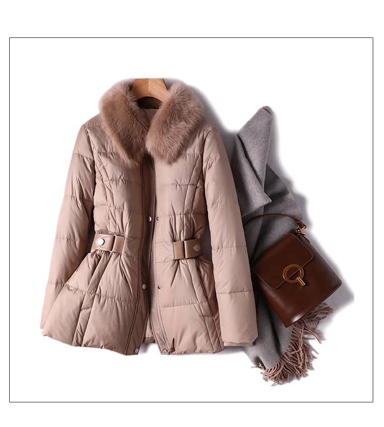 Fashion Design New Casacos De Inverno Feminino 2022  90%  White Duck Down  Luxury  Zipper  Slim Thin Jacket Women