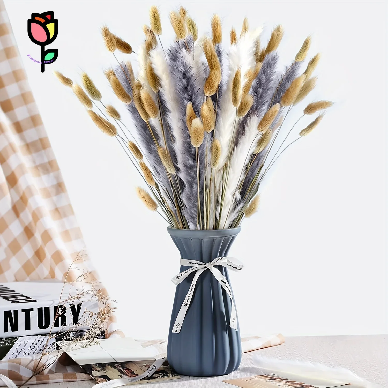 

Natural Dried Flowers Pampas Grass Bouquets Bohemian Wedding Decoration Artificial Plants Lagurus Ovatus Home Living Room Decor