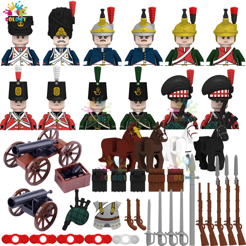 WW2 Military Napoleonic French Figures Building Blocks Medieval British Soldier Knight Army Bricks Toys For Kids Christmas Gifts