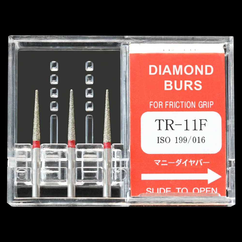 

10Packs Dental Diamond Burs TR-11F Polisher Drill Tools FG 1.6mm High Speed Handpiece Polishing DIA-BURS Dentistry Products Bur