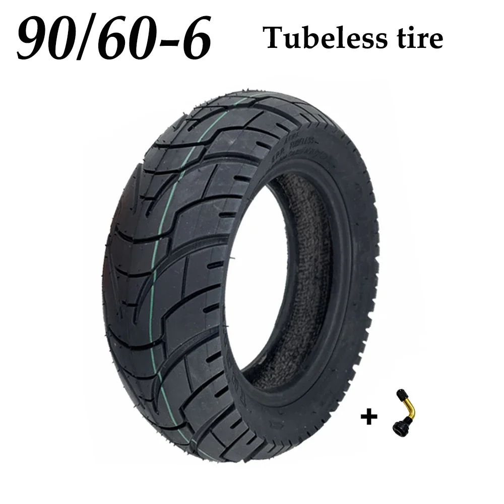 

90/60-6 Tubeless Tire TUOVT Thickened Wear-resistant Vacuum Tyre with Air Valve for Electric Scooter Pneumatic Wheel Accessories