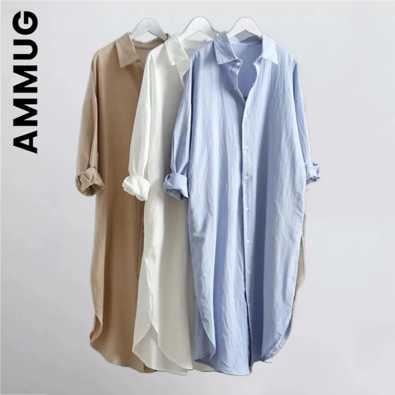 

Женская рубашка Ammug 2023, винтажные Простые Модные шикарные тонкие женские топы в Корейском стиле, новые повседневные женские топы для девоче...