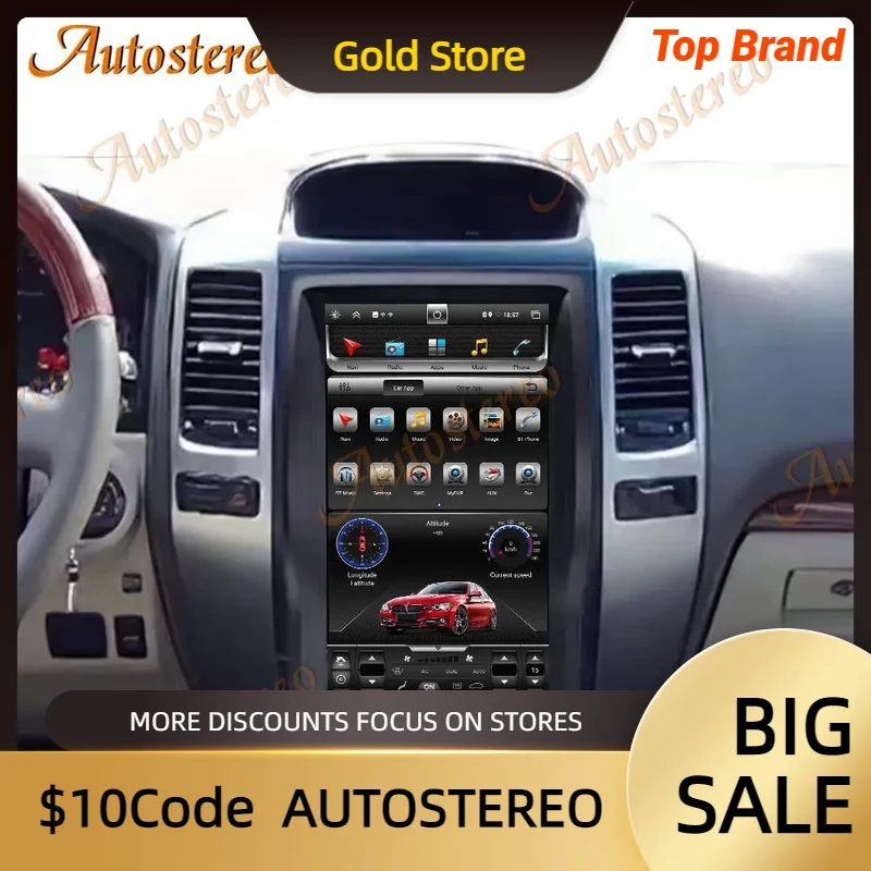 13 6 Android экран Tesla радио для Toyota Land Cruiser Prado 120/Lexus GX470 2002-2008 автомобильный GPS-навигатор