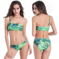 2022 new sexy strapless one shoulder fashion floral swimsuit ladies plus size bikini swim swimwear women push up bathing suits