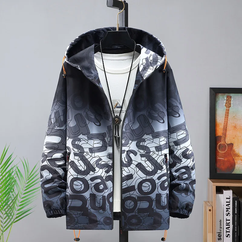 

Plus Size 10XL 9XL 8XL 7XL Spring Autumn Loose Fashion 2022 Hood Jacket Casual Jacket Zipper Coat Color Changing Jacket