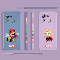 cartoon hero avengers for xiaomi mi 12 11 11i 10 10s 9 6 ultra lite pro se 4g 5g silicone liquid left rope phone case cover capa