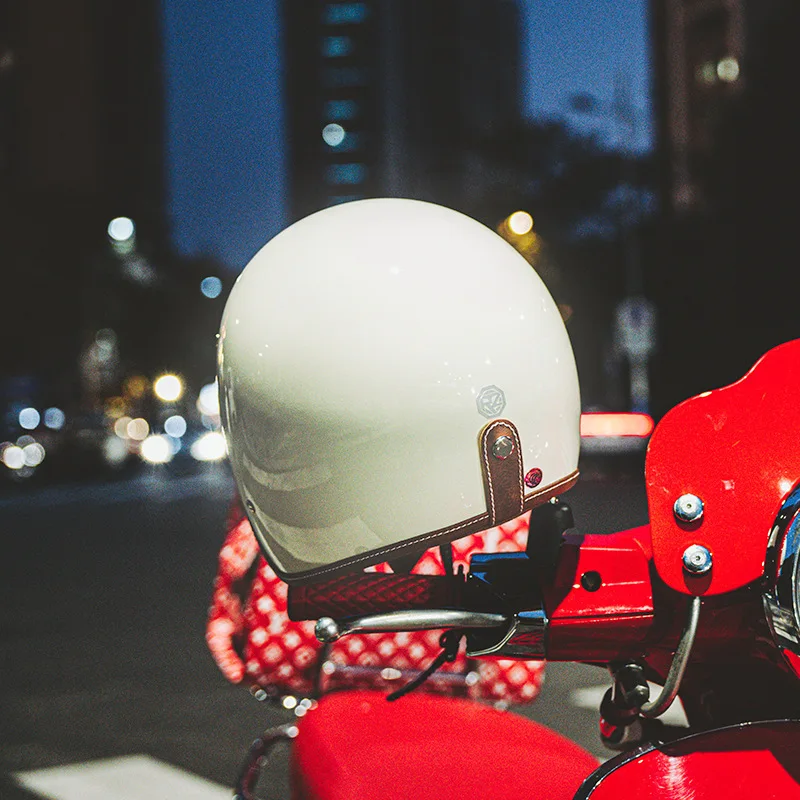 Ретро полуоткрытый мотоциклетный шлем Jet аксессуары для мотокросса Casco мото 3/4 с