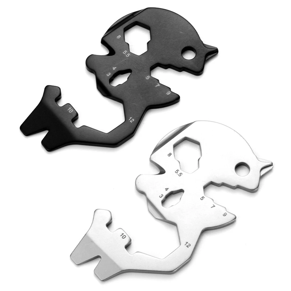 

EDC Tool Card Mini Screwdriver Wrench Bottle Opener Repair Keychain Slotted-Shaped Outdoors for Survival Hiking