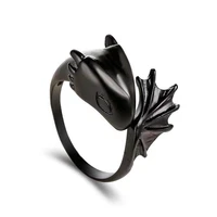 new hot selling pterosaur ring gothic punk hip hop open ring dark angel demon black trend jewelry how to train your dragon