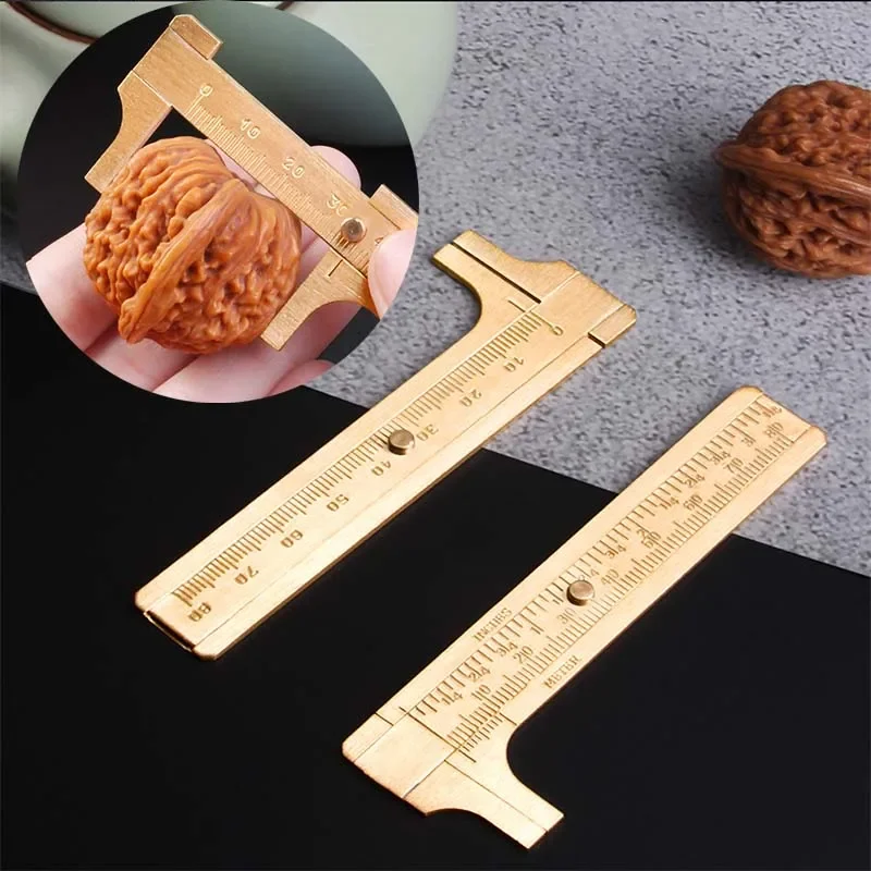 Мини штангенциркуль с нониусом латунный метрический имперский мм 100 двойные весы