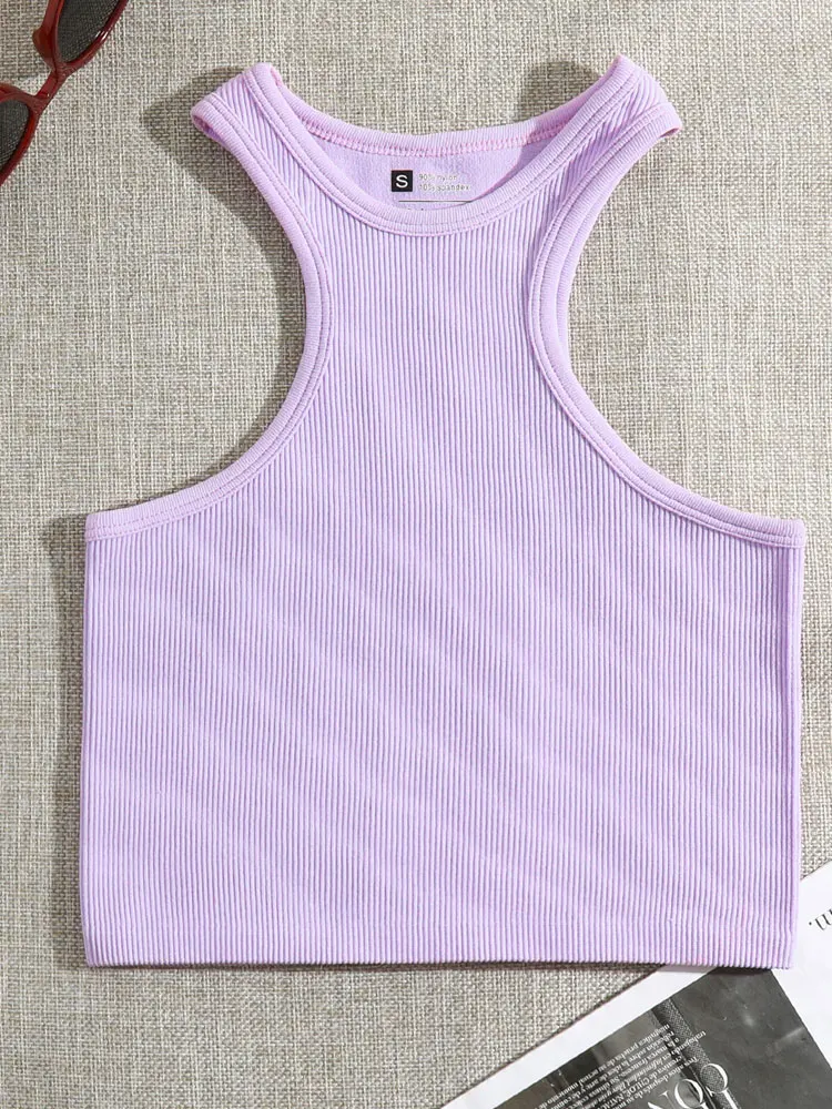 

INLUMINE Seamless Sports Crop Top Women Fitness Yoga Tank Tops Gym Workout Without Pad Vest Sleeveless Casual Streetwear Female