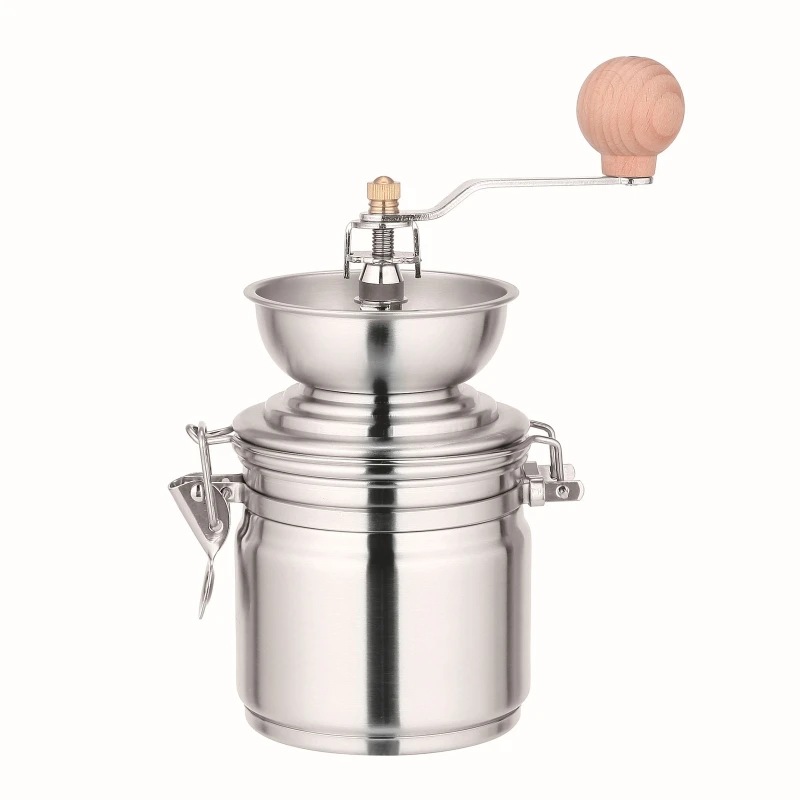 

Stainless Steel Coffee Grinder Manual Hand Crank Spice Nuts Herb PortableGrinder New