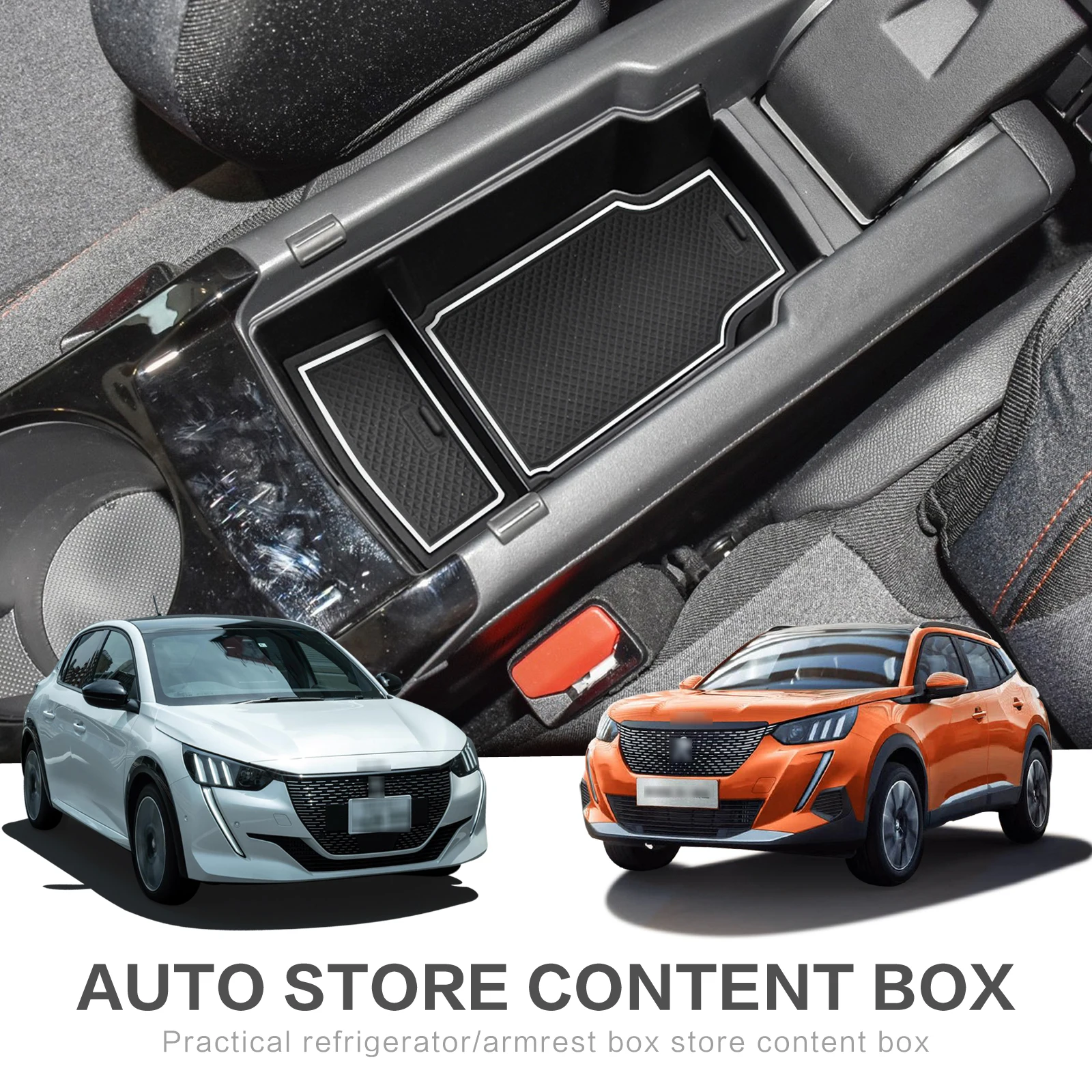 

Center Console Armrest Box Storage For Peugeot 208 e-208 2019 2020 2021 2022 E208 2008 GT E2008 e-2008 Interior Accessories Tray