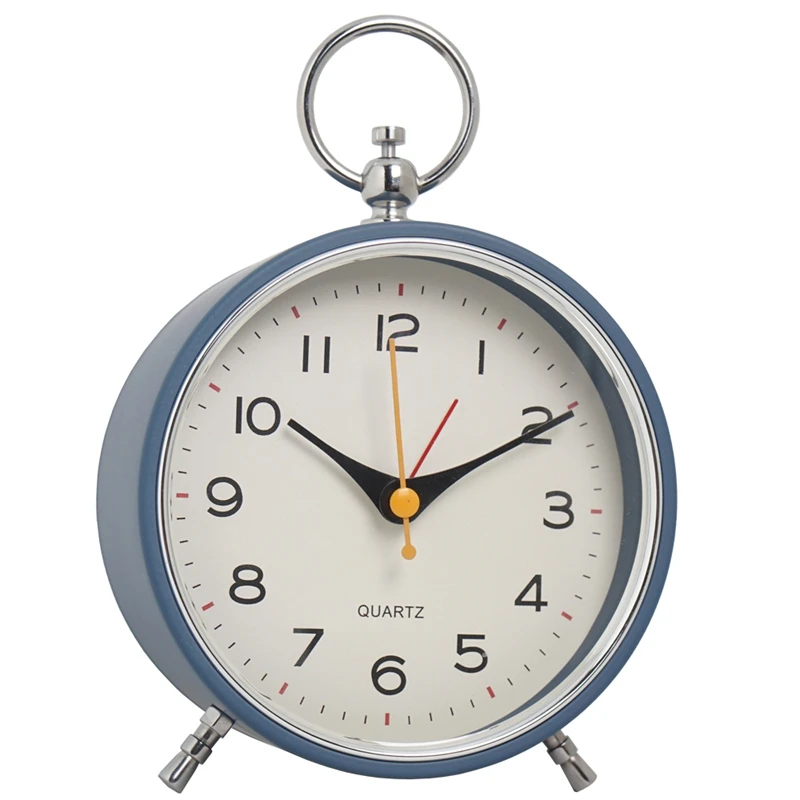 

Analog Alarm Clock Non Ticking With Snooze Function Round Retro Alarm Clock ,For Bedroom Living Room For Kids