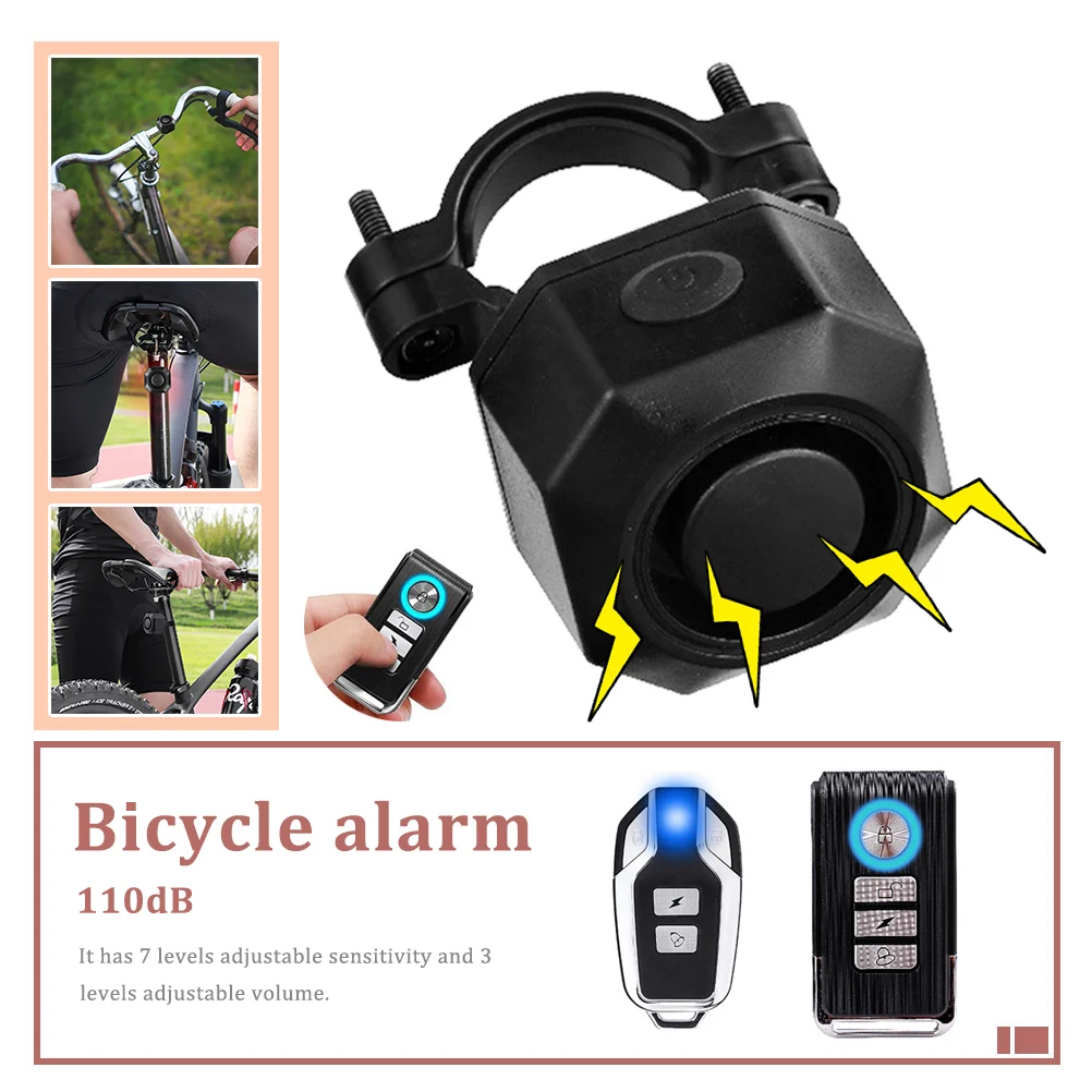 

Wireless Bike Vibration Alarm with Remote 110dB Bicycle Anti-Theft Motion Sensor Alarm Waterproof Motorcycle Security Accessorie