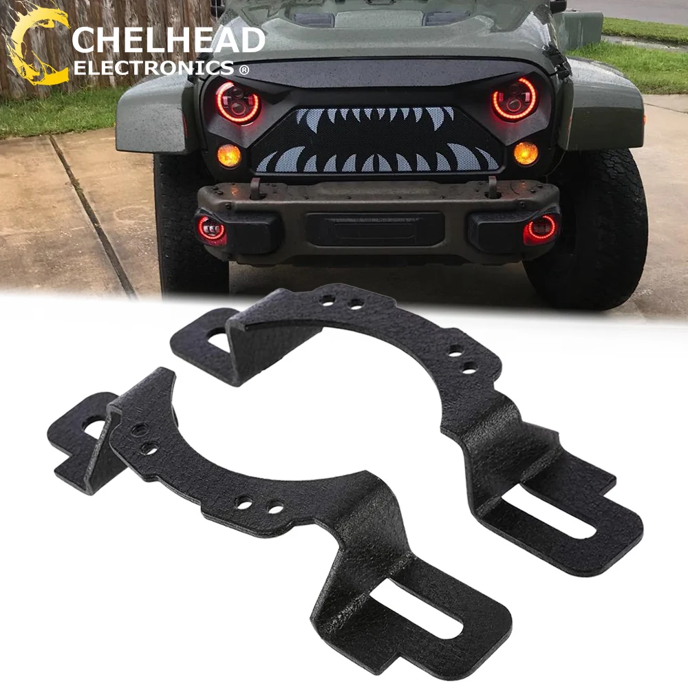 Рамка кронштейна для крепления противотуманных фар со светодиодной подсветкой 4