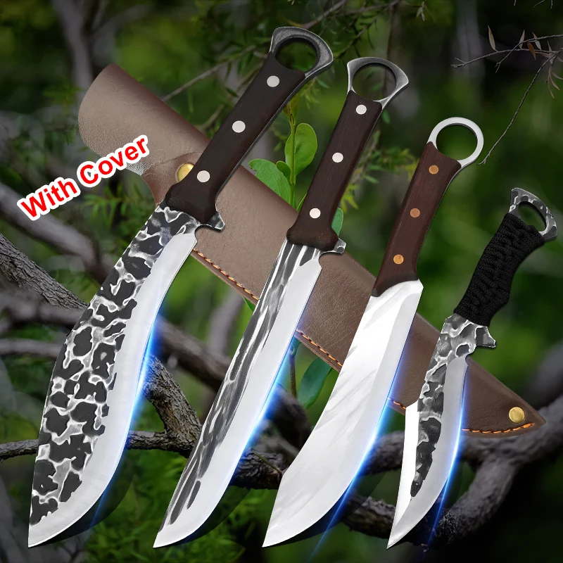 

Outdoor Hunting Tools High Carbon Hammer Stainless Steel Forged Kitchen Strong Sharp Slicing Cleaver Bone Chopping Butcher Knife