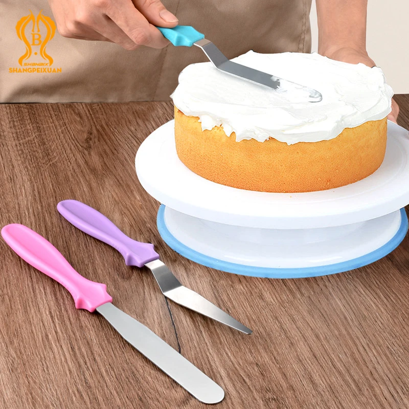 

PizzAtHome Cake Smooth Cream Spatula Spatulas Stainless Steel Baking Pastry Tools Cake Decorating Tools Butter Cream Spatulas