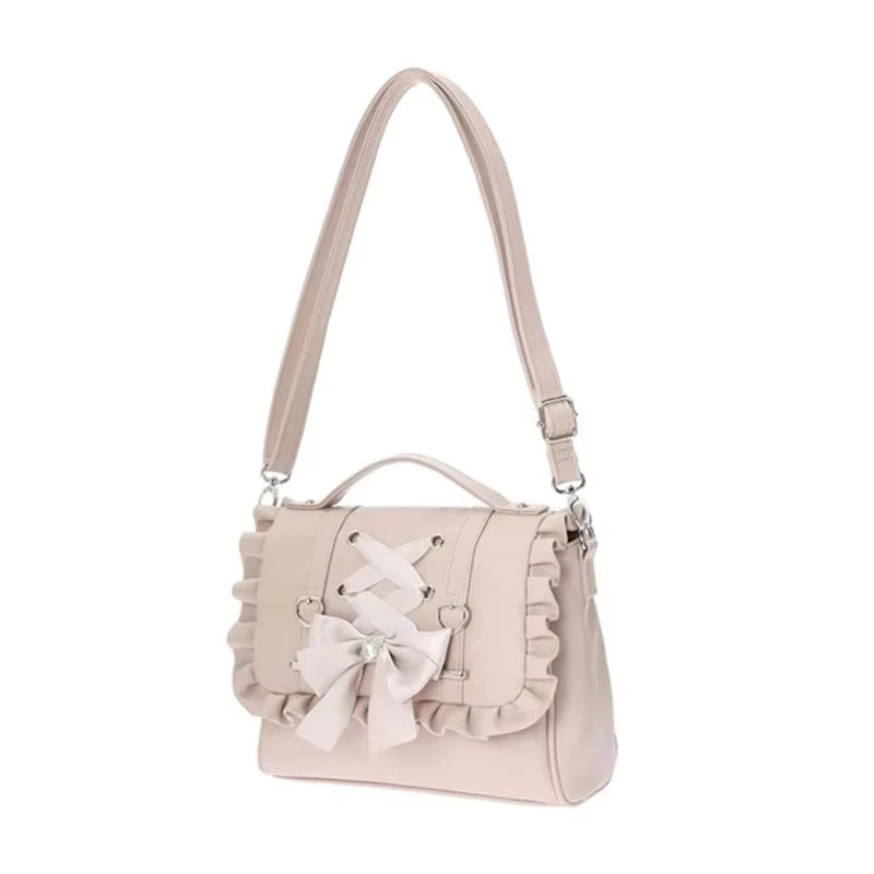 Сумка Лолита из искусственной кожи Sweet School Pink Black Bag Elegant Bow Crossbody JK Shoulder Y2K Jirai Kei Bolsas Mujer Girls Women Bag (art.: 3920d2b8fa5d2) - 3920d2b8fa5d2