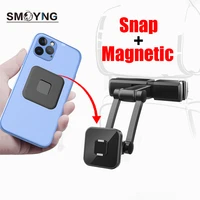 smoyng magnetic snap quick mount car headrest tablet phone holder back seat telescopic mobile stand support for iphone ipad pro