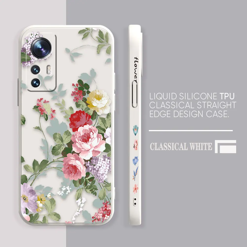 Phone Case For Xiaomi 13 12 12T 12S 11 11T 10S 9 8 Pro Ultra Lite Colour Case Cover Funda Cqoue Shell Capa Pretty Purple Flowers