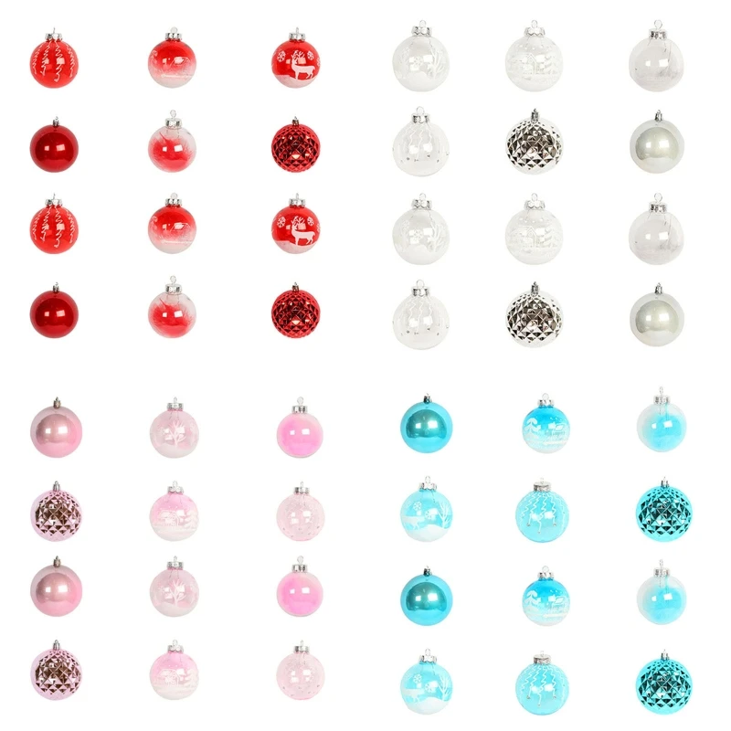 

27RE 12pcs Christmas Ball Ornaments Shatterproof Decorations Tree Decoration Hanging Balls Ornaments Party Decor