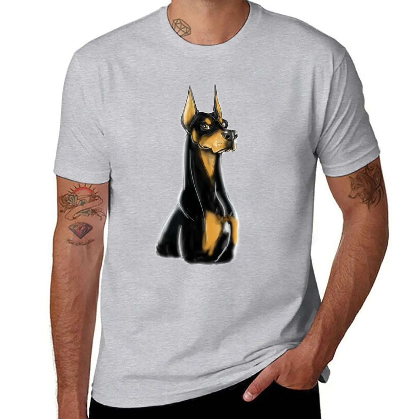 Новинка владелец магазина Doberman Pinscherwho! Мужская футболка большого размера на