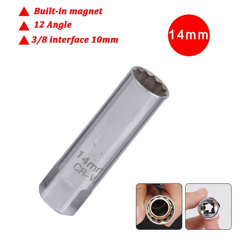 

12 Point Spark Plug Socket Wrench Remover Wrench Tool Drives Thin Wall Removal With Magnetic 14/16mm Hand Tool