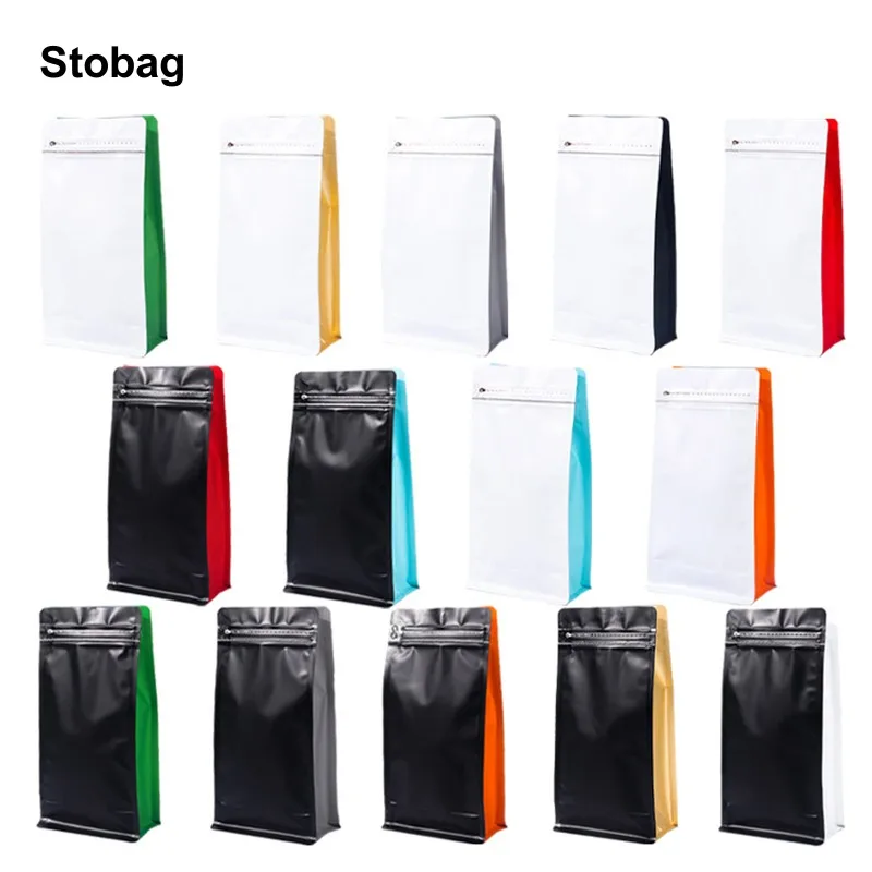

StoBag 50 шт. кофейные зерна упаковочный пакет с воздушным клапаном на застежке-молнии алюминиевый Герметичный для порошка пищевого чая орехов для хранения