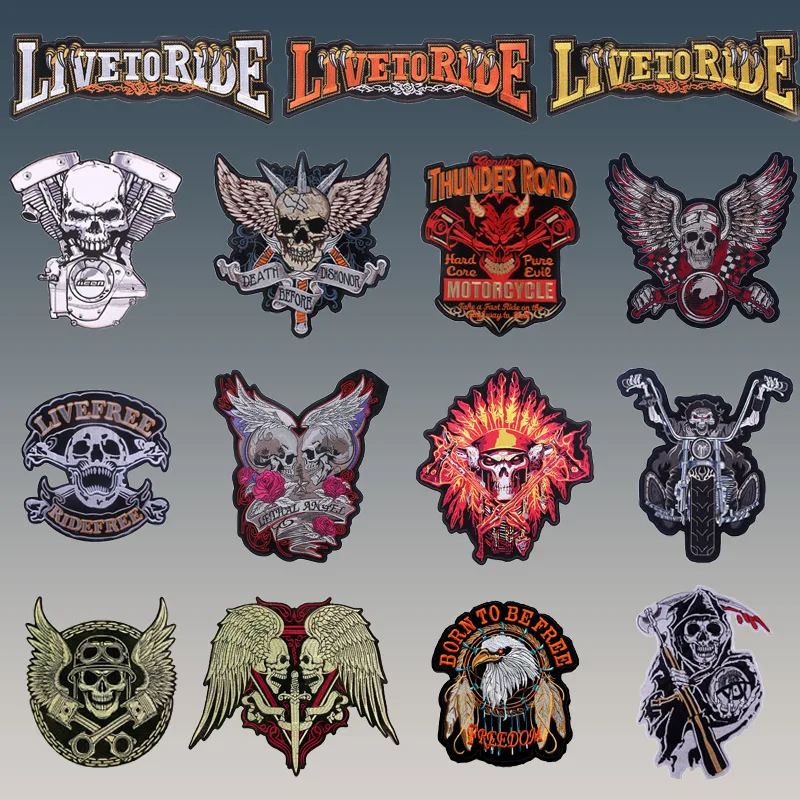 

Large Patch Set Summer Heat Dissipation Vest Punk Style Embroidery Patch Motorcycle Patch ironing Patch T-shirt DIY Badge Patch