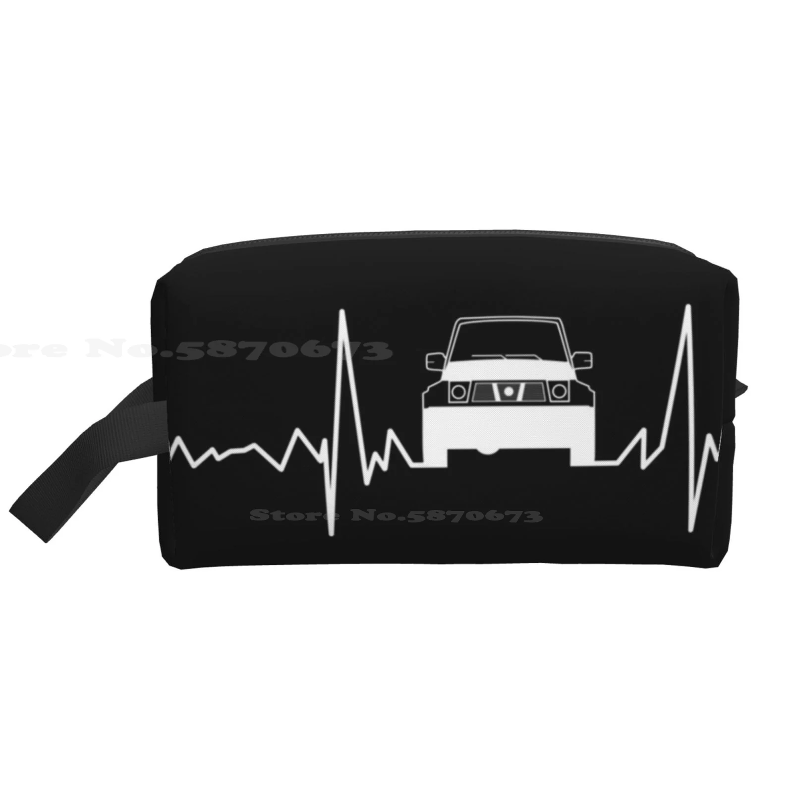 

Four By Four Off-Road Car Cruiser Heartbeat Bathroom Storge Bag Data Cable Pen Makeup Bags Heartbeat Offroad Vintage 4 X 4 Off