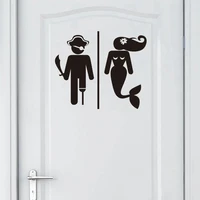 pirate mermaid patterned wall decals doors sticker toilets door home rooms sign wall decal art design vinyl wall mural